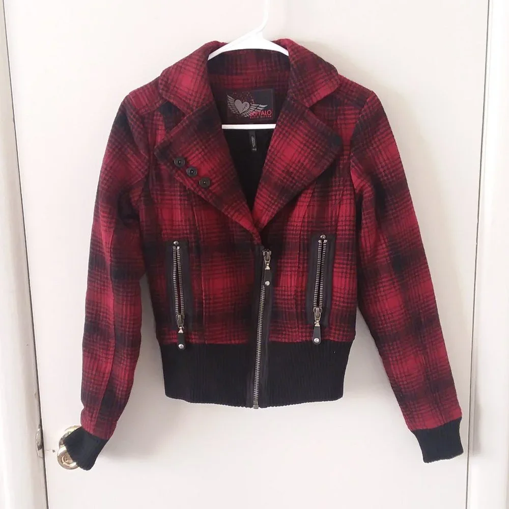 Buffalo David Bitten Red & Black Plaid Jacket